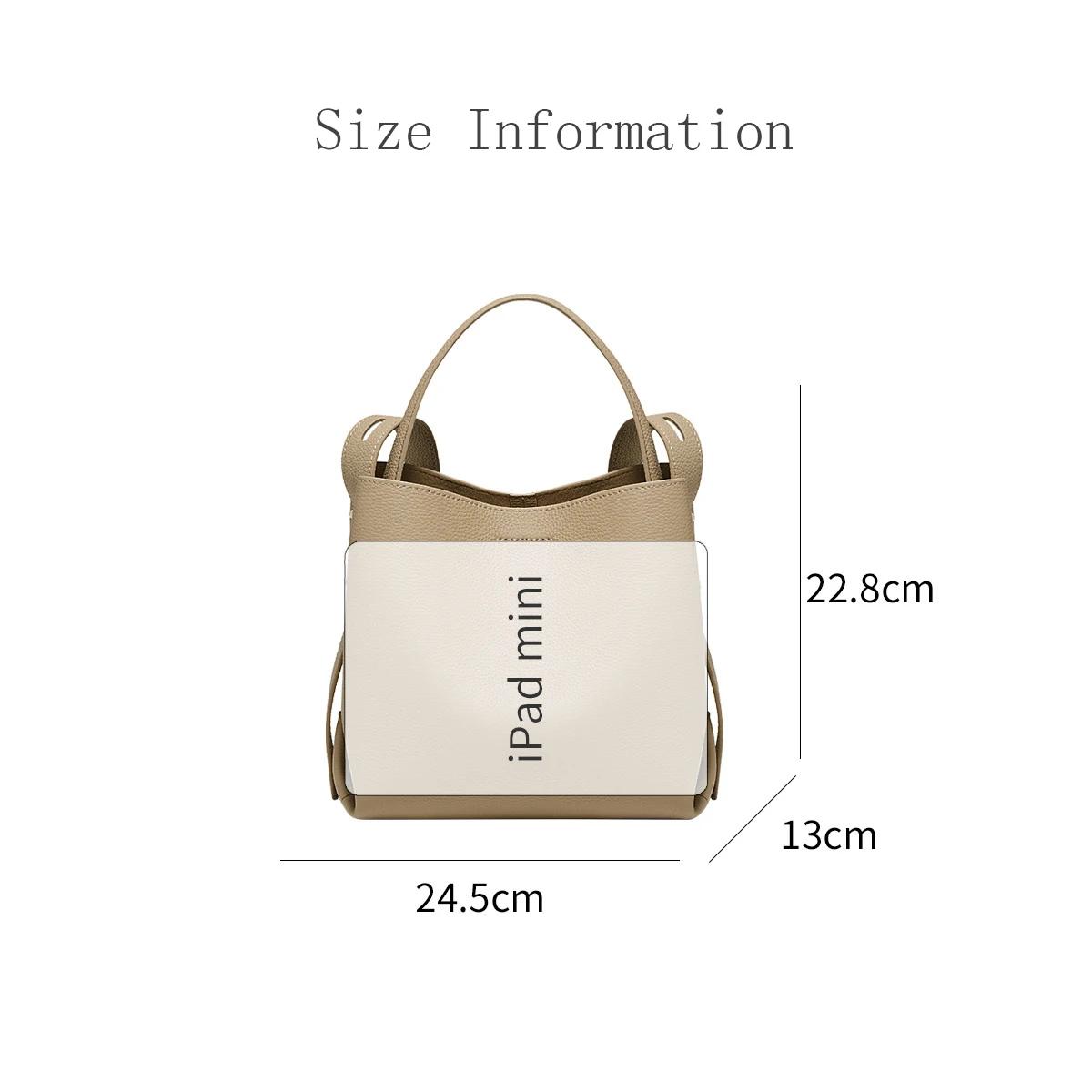 FOXER Simple en cuir véritable sac à main femmes sac à bandoulière fourre-tout sac seau grande capac