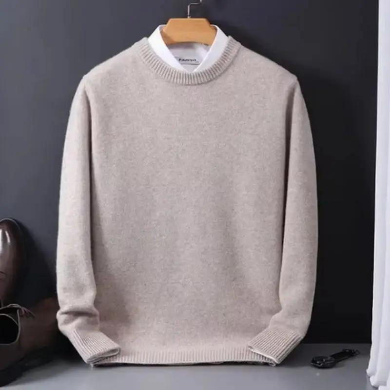2025 pull en cachemire col rond pulls hommes ample surdimensionné M-3XL tricoté bas chemise automne