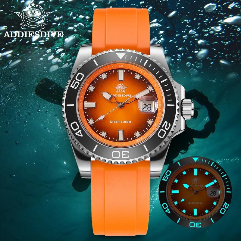 ADDIESDIVE montre pour hommes Quartz acier inoxydable montre de plongée 200M Super lumineux montre d