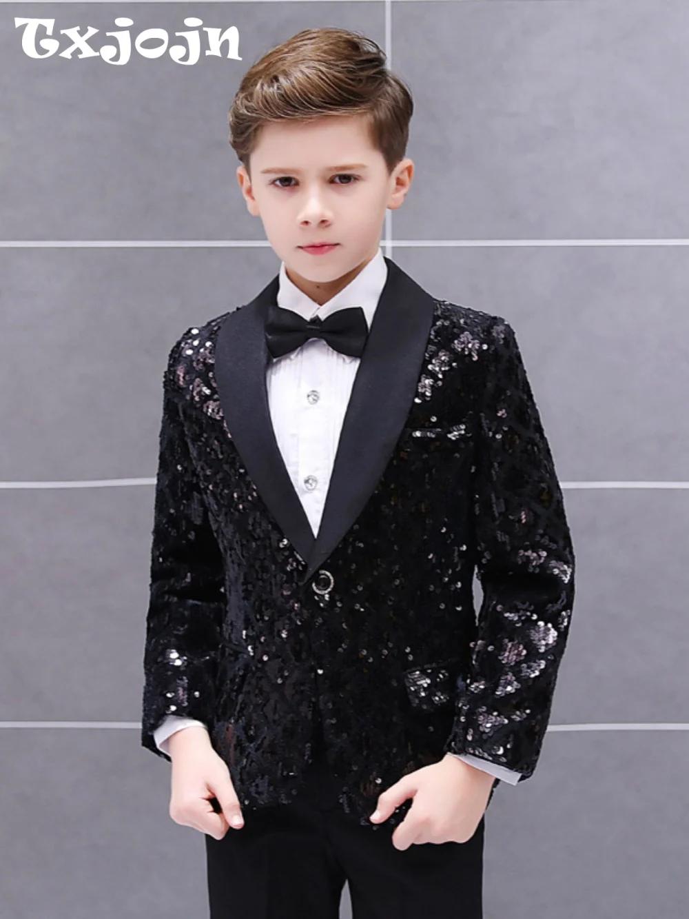 Costume de Luxe 3 Pièces de Haute Qualité pour Garçons – Tenue de Mariage Élégante Noire pour Enfant