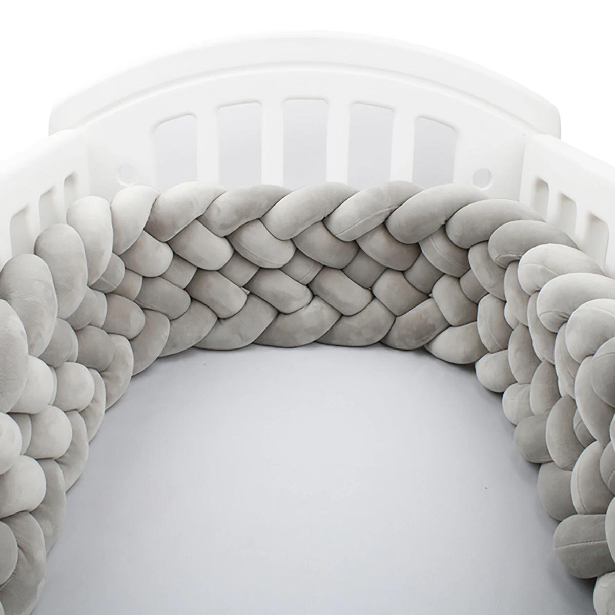 Pare-chocs CPull pour bébé, lit pour bébé, nouveau-né autour de coussin, tresse, décoration de lit,