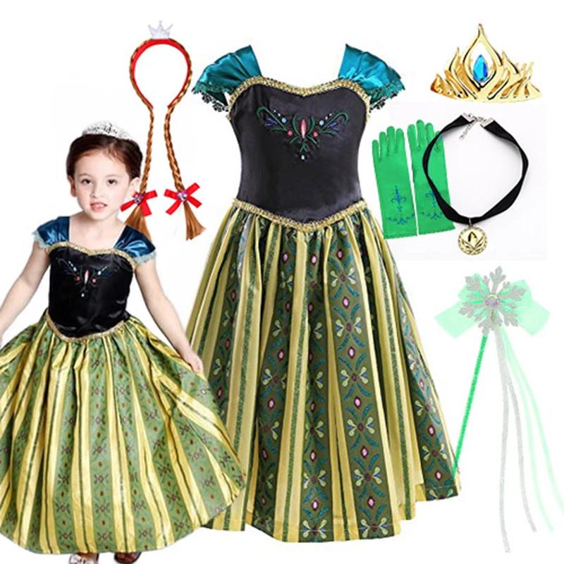 Robe couronnement Anna exquise 2026 tout-petits, robe princesse Reine des Neiges Halloween déguisement Elsa