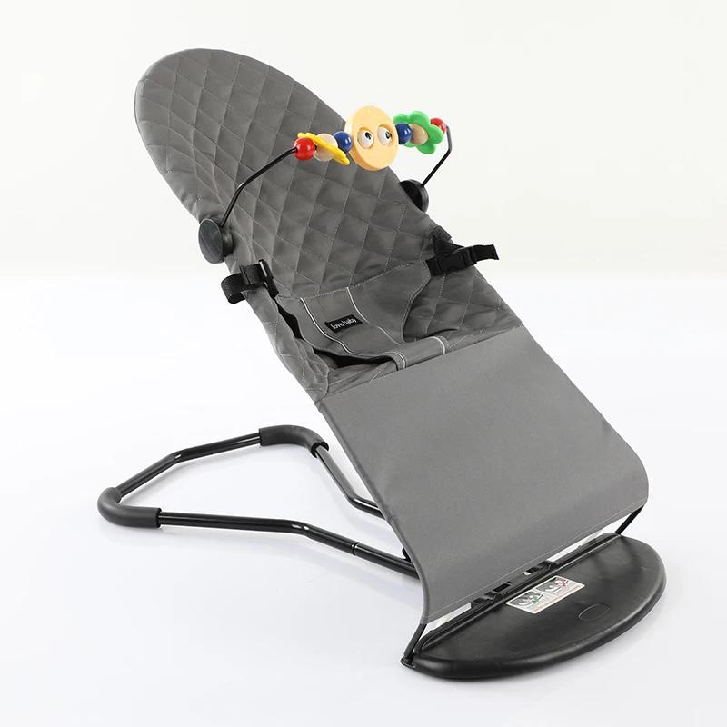 Chaise à bascule pliable pour bébé, avec jouets, siège videur réglable avec housse en tissu, chaise