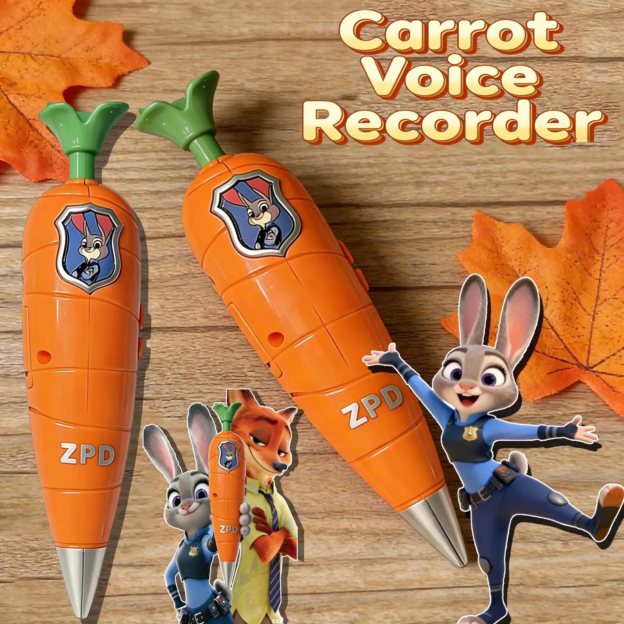 Stylo enregistreur Zootopia 2 Carrot | Style Judy & Nick pour enfants | Mini enregistreur des an