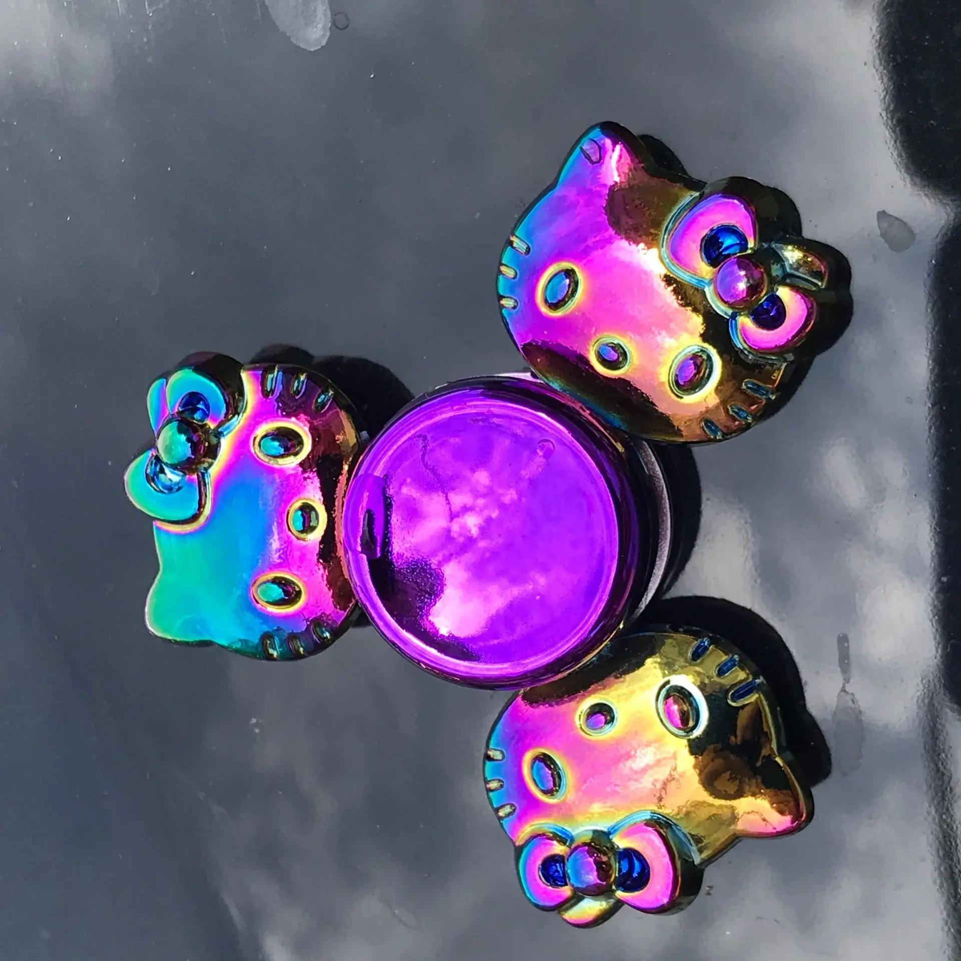Spinner en métal arc-en-ciel Fidget Spinners à doigts colorés Spinners à main à grande vitesse Jouet