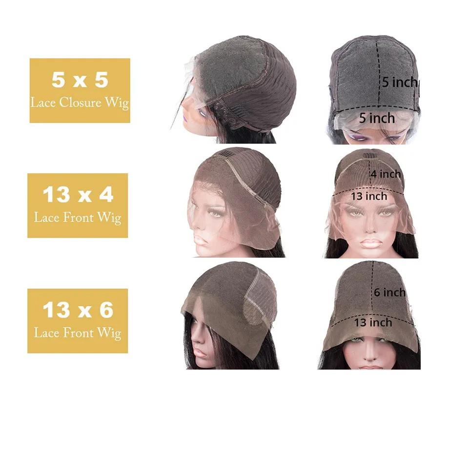 Perruque Lace Closure Wig Body Wave Naturelle, Cheveux Humains, 5x5, 13x4, 13x6, Bon Marché, 100%, p