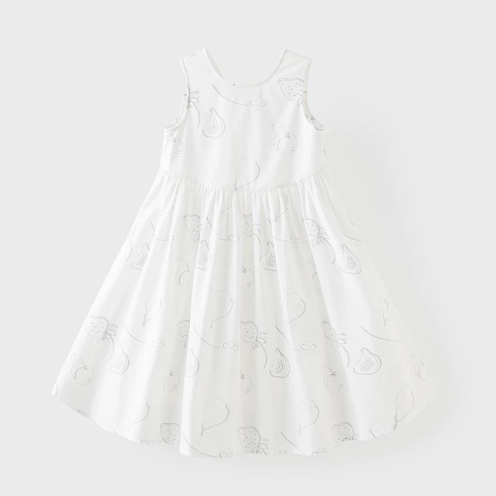 Robes de princesse d'été blanches pour filles Dave Bella, robes de fête imprimées sans manches pour
