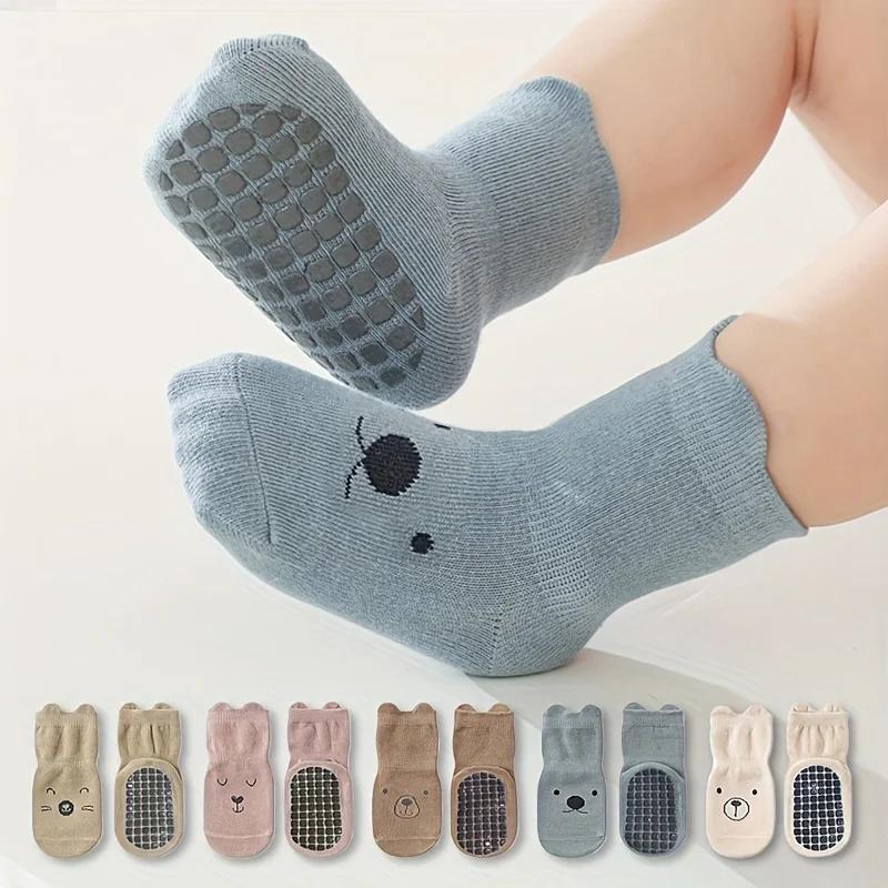 3 paires de chaussettes de sol pour bébé douces, respirantes et antidérapantes avec poignées – Équip