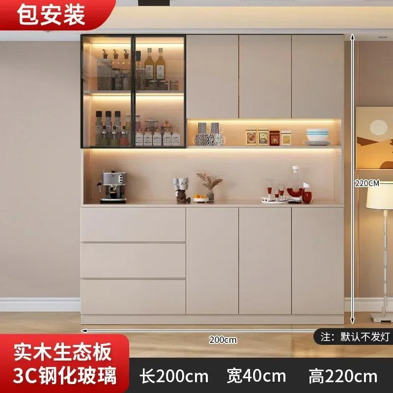 Buffet autoportant avec portes en verre et portes de proximité, grande armoire de cuisine moderne, b