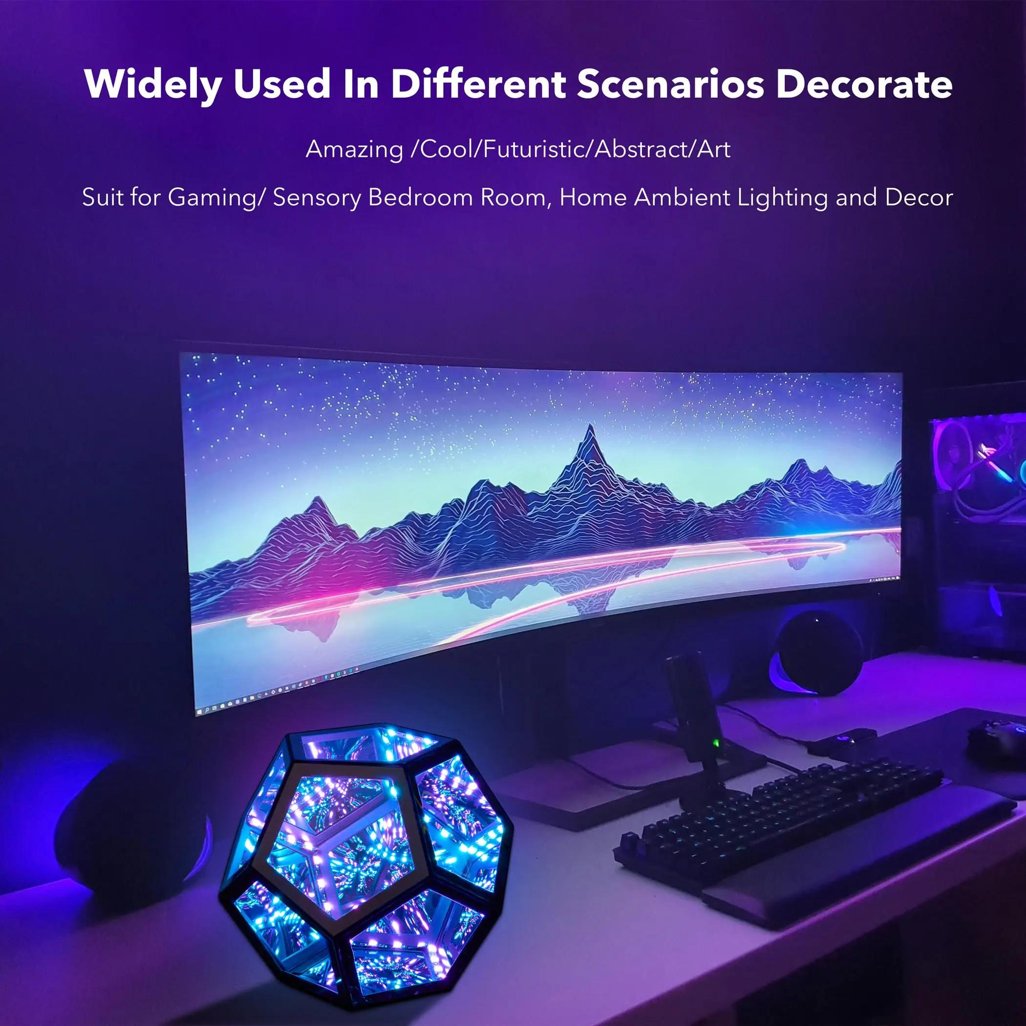 Lampe de nuit LED géométrique épurée, décoration créative pour la maison, cadeaux d'anniversaire, lu