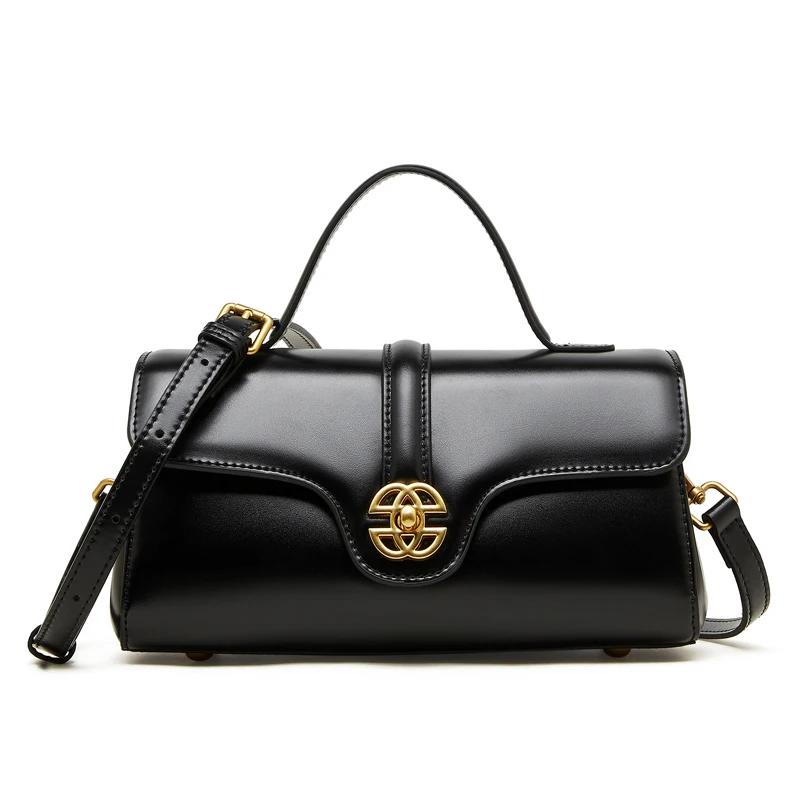 Sac à main de luxe en cuir de vache fendu pour femmes, sac à bandoulière carré de bonne qualité, nou