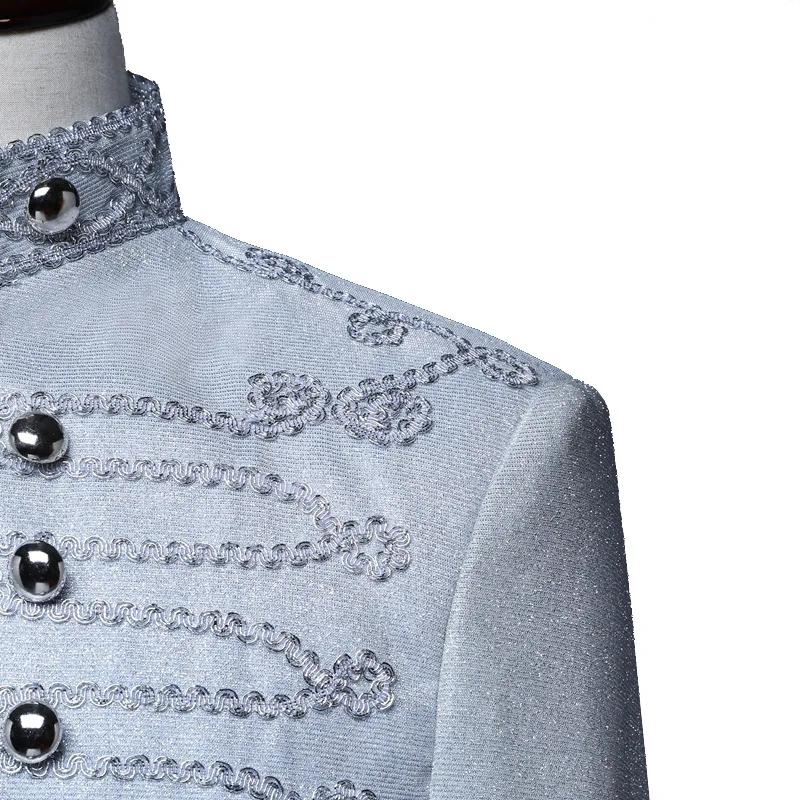Blazer militaire de cour à fermeture éclair pour hommes, blanc, couleur vive, à la mode, pour Bar, d