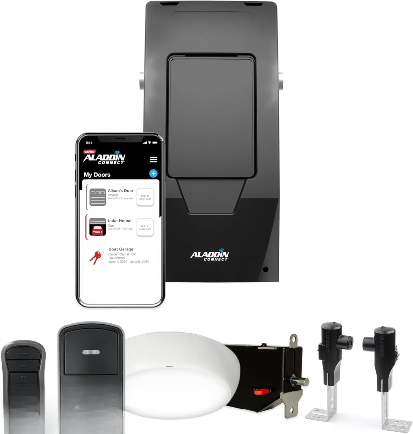 Ouvre-porte de garage intelligent à montage mural 6172H-O avec connexion Aladdin, ouvre-boîte compac