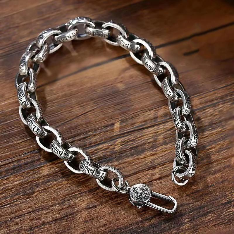 Bracelet Mantra à Six caractères en argent Sterling S925 pour hommes et femmes, haute qualité, prix