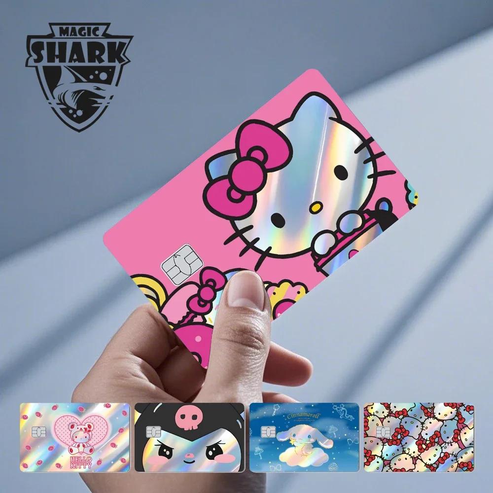 Offre spéciale Hello Kitty Kuromi holographique Laser Film brillant peau couverture autocollant pour