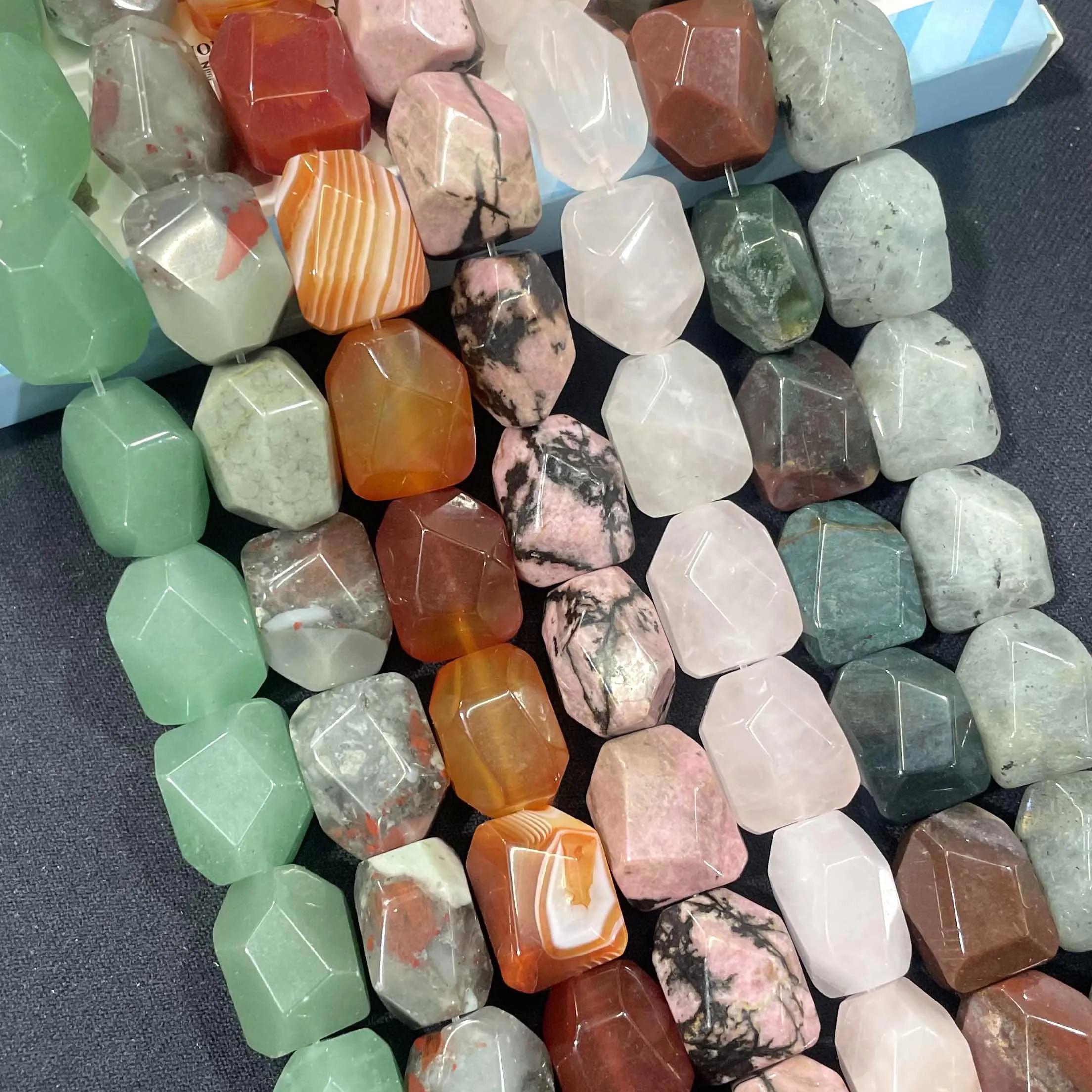 Pierre naturelle à facettes 13x17MM, forme irrégulière, Agates, cristal, perles d'espacement amples