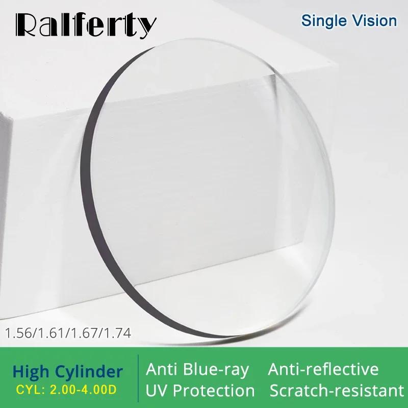Ralferty (cylindre élevé) 1.56 1.61 1.67 1.74 lentilles optiques Anti lumière bleue lunettes de Pres
