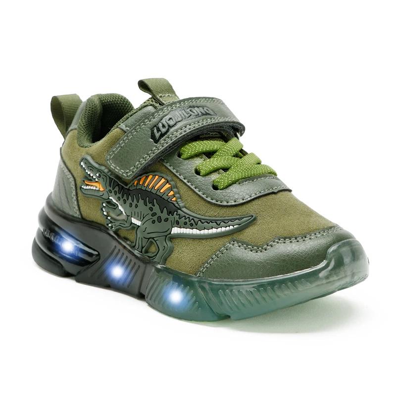 EXDINO-Baskets lumineuses à LED pour petits enfants, chaussures de sport décontractées, plonger oyan