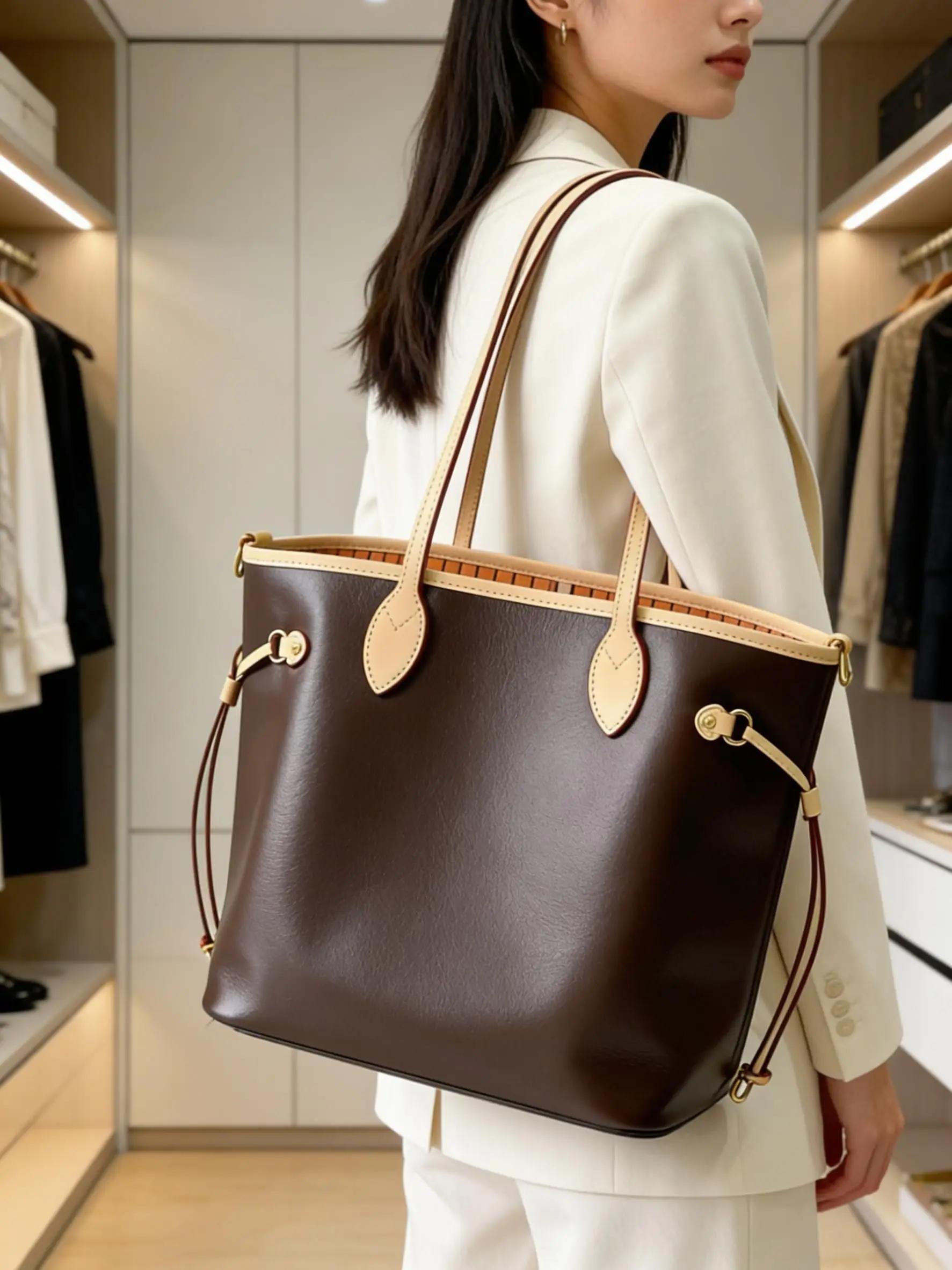 Sac à main en cuir haut de gamme, sac fourre-tout de bureau pour femme, sac de créateur de luxe