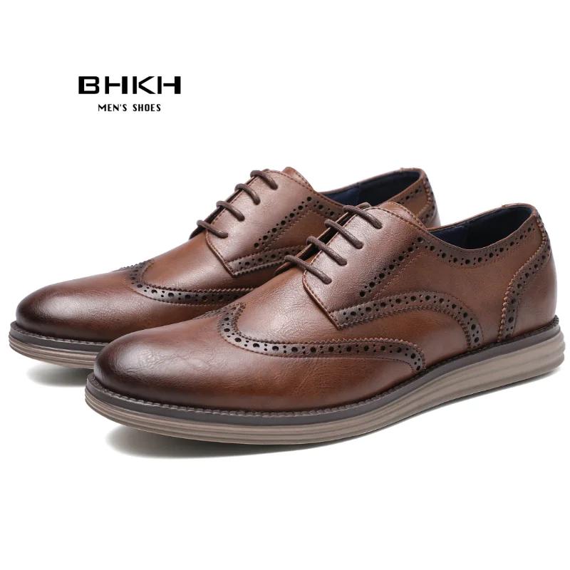 BHKH 2025 chaussures habillées en cuir véritable confortables hommes chaussures décontractées intell