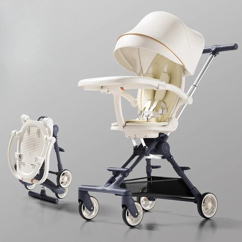  Poussette réversible ultralégère de 2,9 kg : 360 ° Pneus anti-roulis et anti-crevaison, protecti