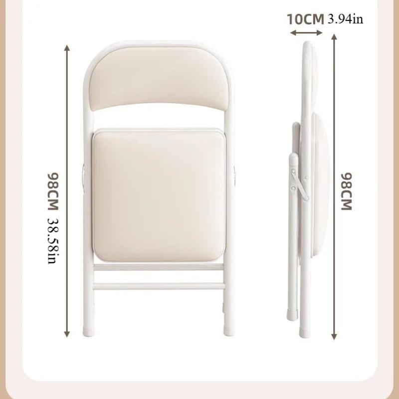 Chaise pliable polyvalente, construction en métal robuste avec siège rayé rembourré confortable, des