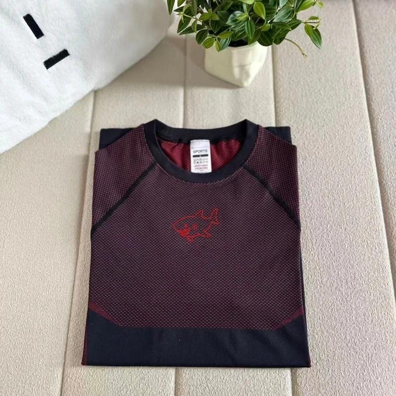 T-shirt de sport pour homme en nylon tricoté, coupe ajustée, séchage rapide, pour fitness, course à