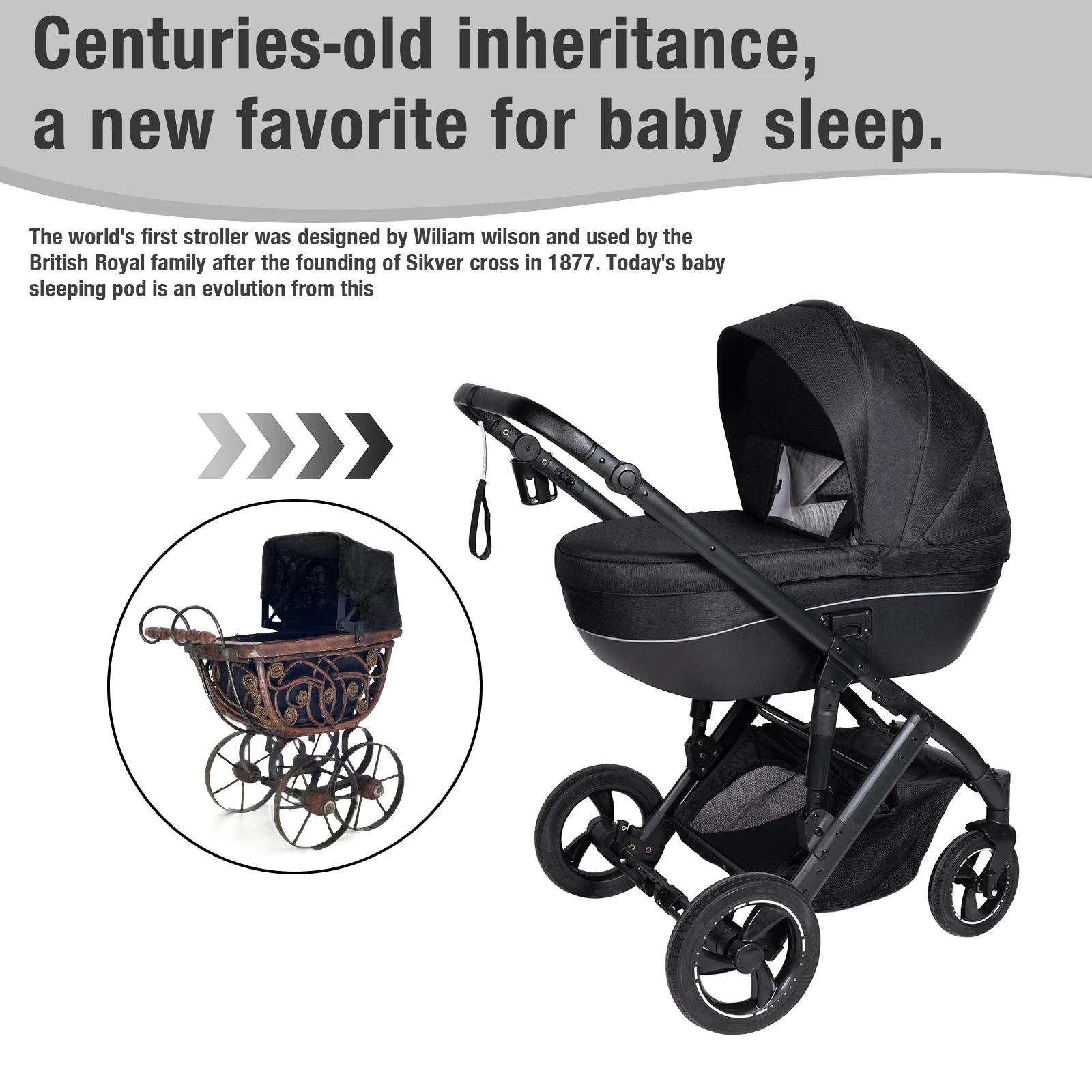 Poussette Bébé 4 en 1 Système de Voyage 3 en 1 Set avec Nacelle Siège Auto et Siège Optionnel Full S