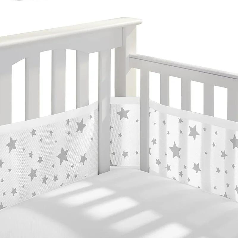 Doublure de lit en maille respirante pour lit de bébé, garde-corps en coton, pare-chocs épais, prote