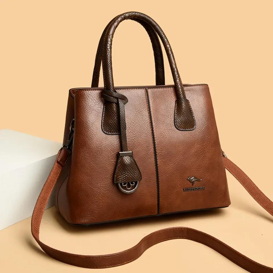 Sac à bandoulière Patchwork de luxe pour femmes, sac à main en cuir de grande capacité, fourre-tout