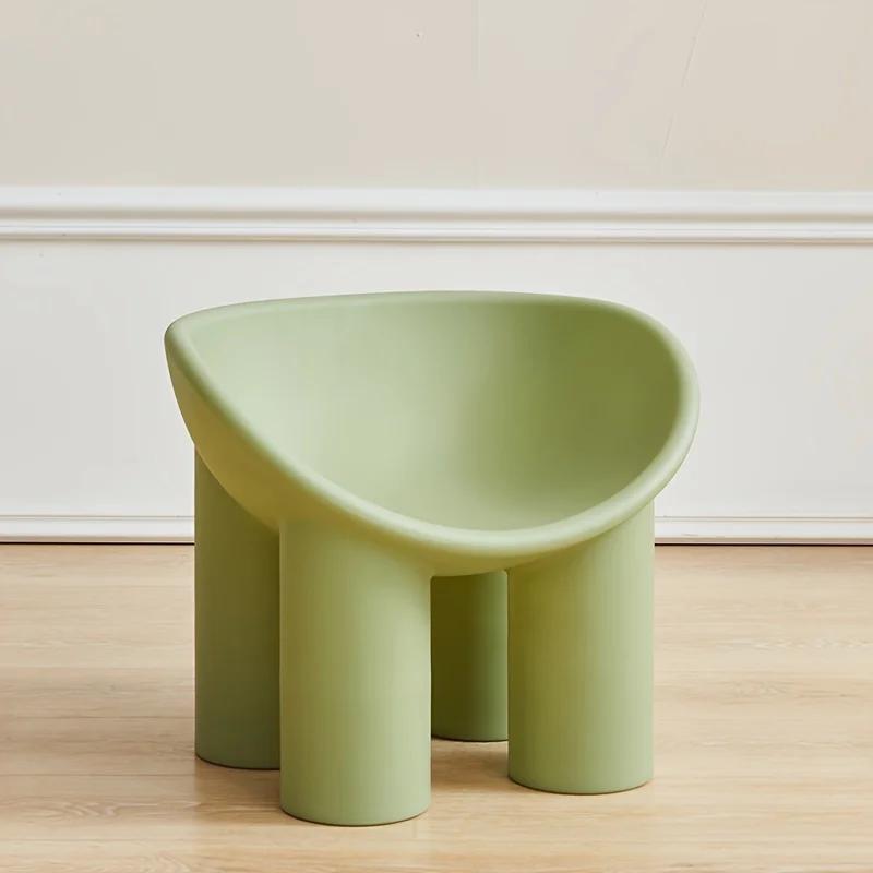 Chaise à pieds d'éléphant en plastique de Style scandinave, tabouret de salon ovale Durable pour le