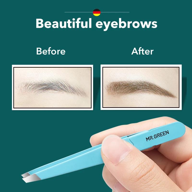 MR.GREEN – pince à sourcils colorée, extracteur de poils fins, en acier inoxydable, pinces à sourcil