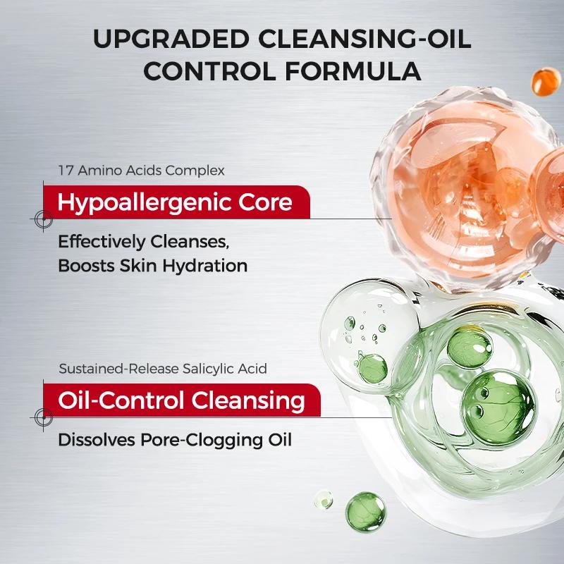 Nettoyant pour le visage coréen aux acides aminés avec acide salicylique – Nettoyage en profondeur,