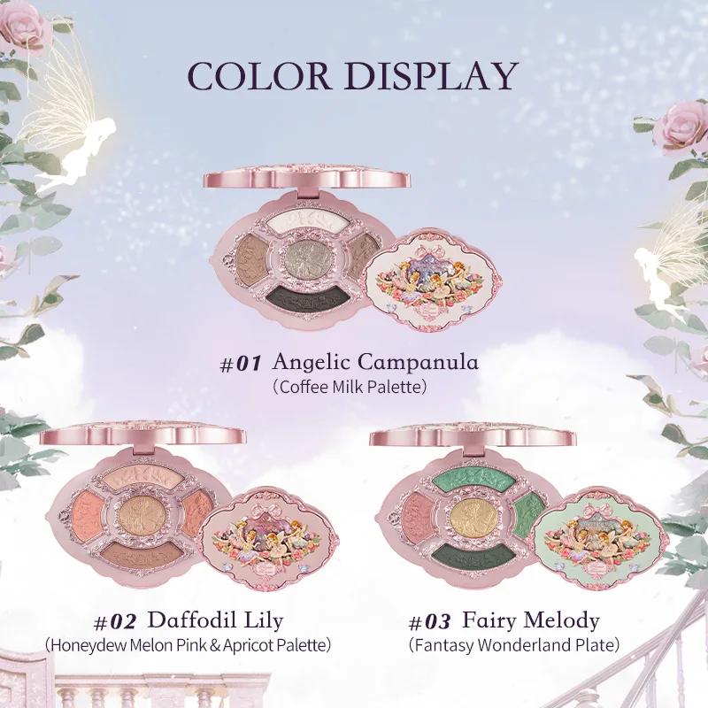 Palette de maquillage cinq couleurs en relief de la collection Flower Knows Midsummer Fairytales
