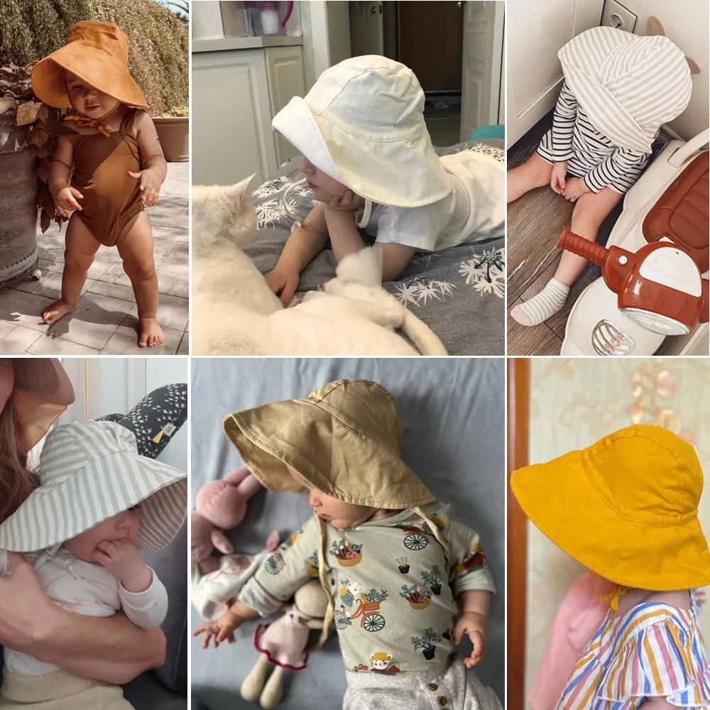 Chapeau de soleil à grand bord pour bébé, chapeau seau d'été et de printemps pour filles et garçons,