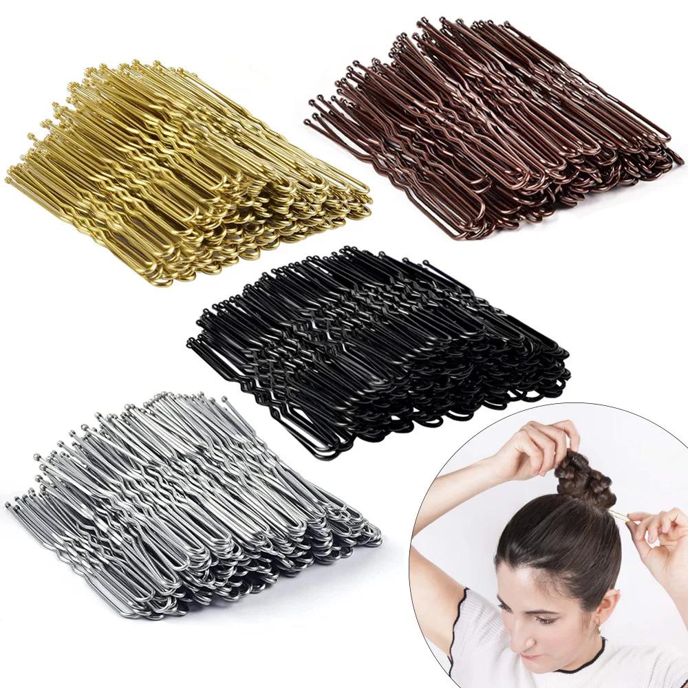 Épingles à cheveux en forme de U pour femmes et filles, 50 pièces, pour chignon, coiffure en métal,