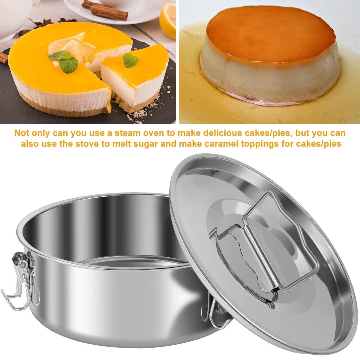 Ensemble de moules à gâteau ronds en acier inoxydable, moule à flan, moule à gâteau au fromage pour
