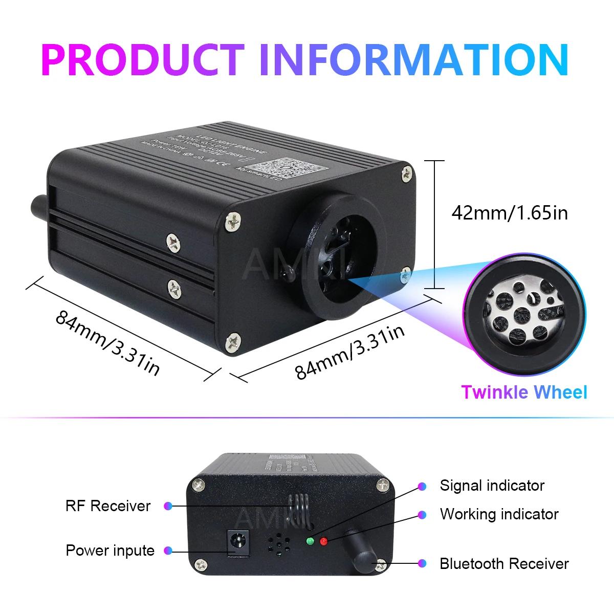 16W scintillant ciel étoilé voiture étoile plafonnier RGBW fibre optique lumière intelligente APP Bl