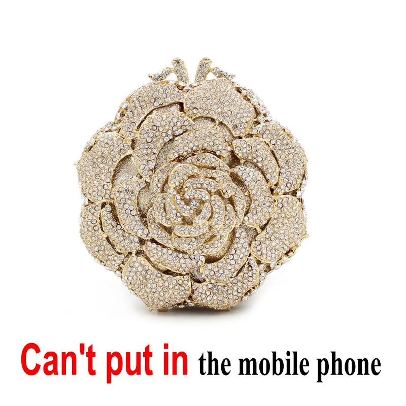 Élégant Rose mariage mariée sac à main strass sac femmes luxe brillant fête pochette sac à main conc