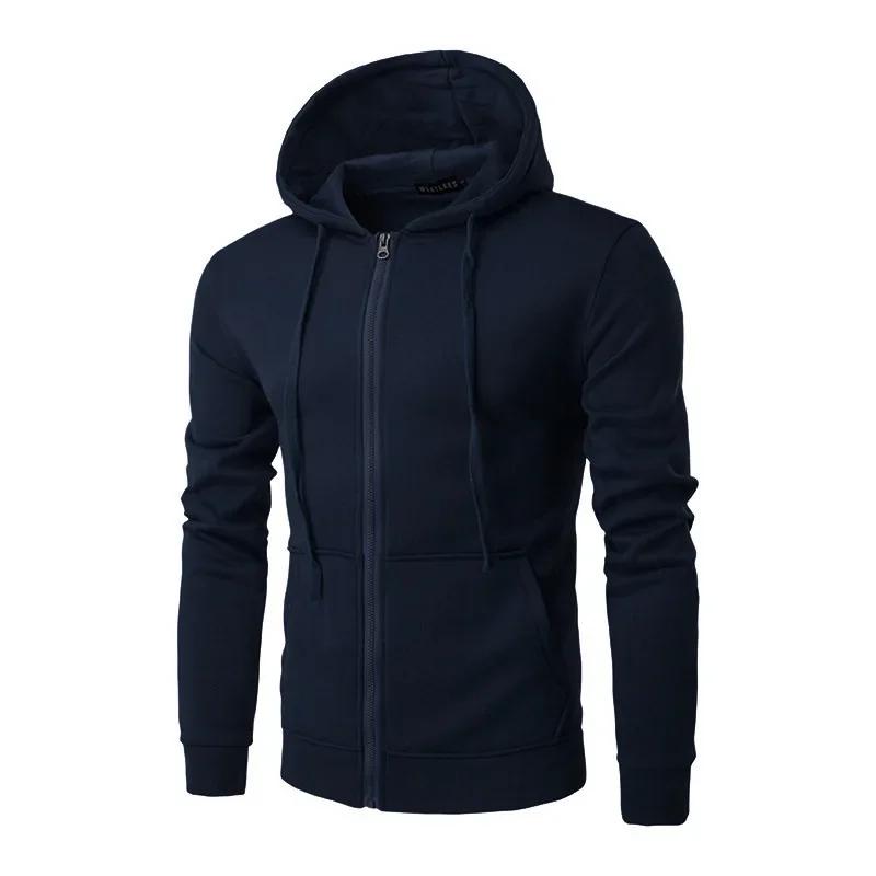 Sweat à capuche ample et décontracté en polaire pour hommes, à la mode, avec fermeture éclair, adapt