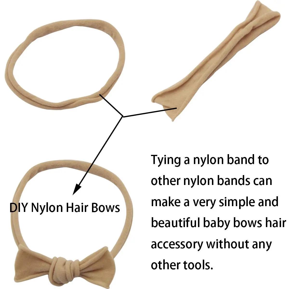 20 pièces/lot bébé fille bricolage bandeaux en Nylon doux sans trace bandeau extensible pour enfants