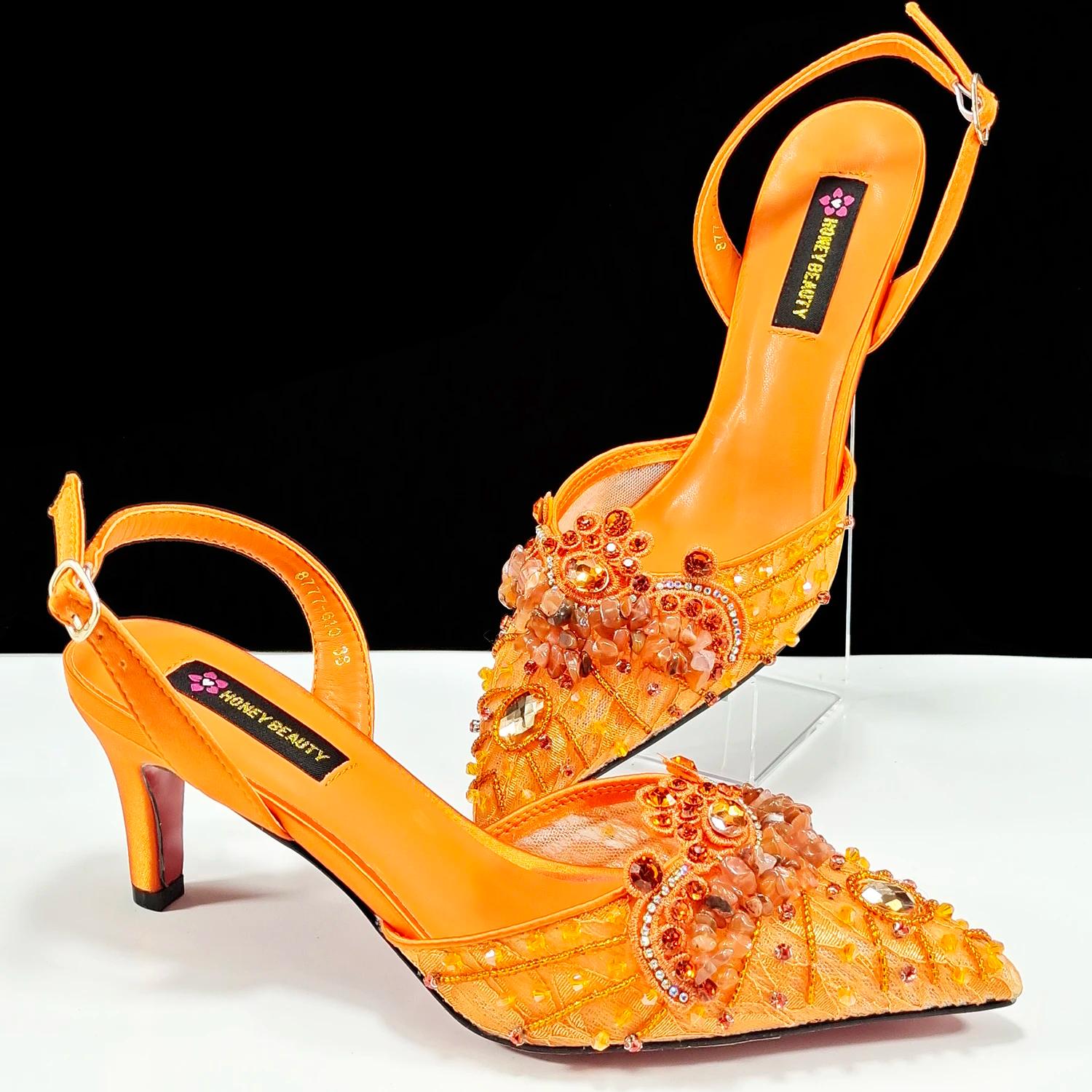 Queena Yan Wome – ensemble de chaussures et de sacs de mariage à talons hauts pour femmes, couleur O