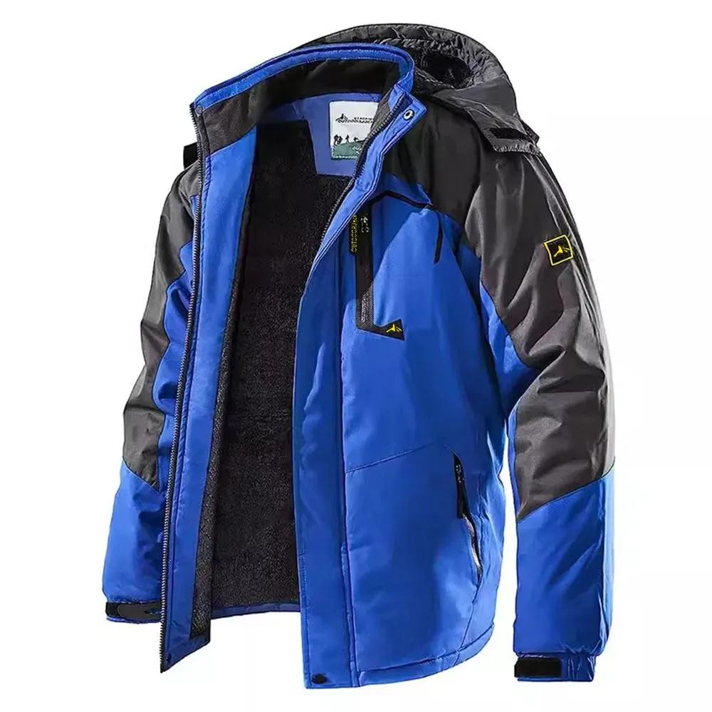 Parkas d'hiver pour hommes, veste d'extérieur en polaire épaisse, coupe-vent chaud et imperméable, v