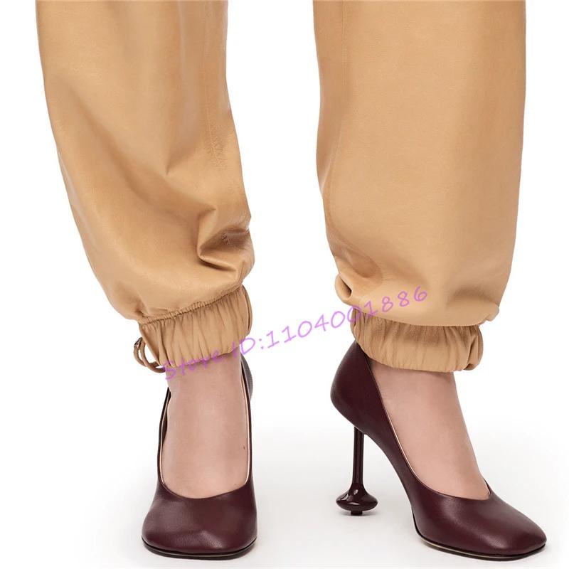 Escarpins d'été à talons étranges pour femmes, chaussures Sexy à bout rond peu profond, à enfiler, t