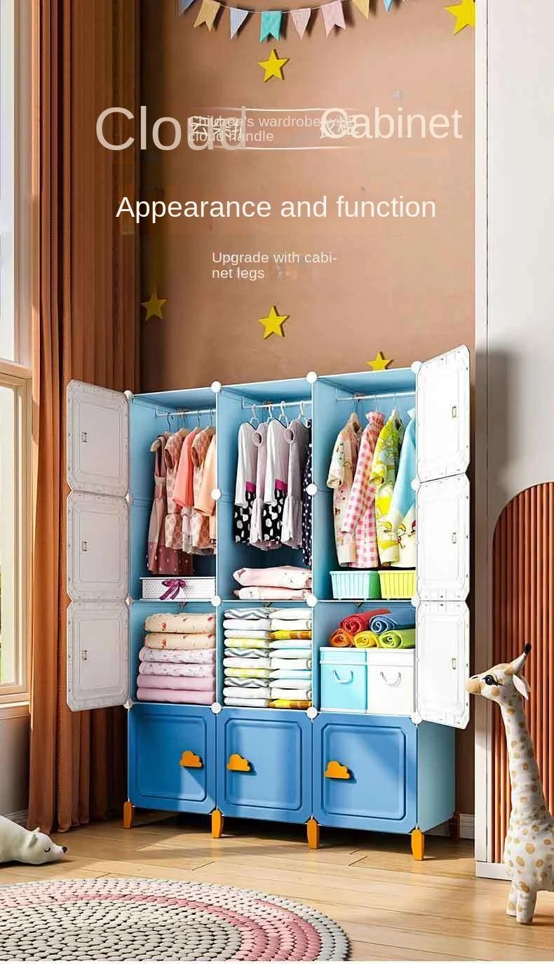 Armoires de rangement en plastique multicouches pliables, armoire domestique moderne, Psychpour enfa