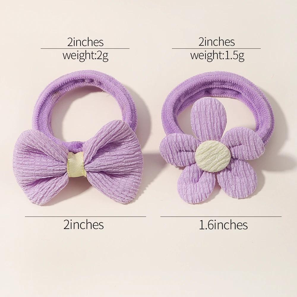 10 pièces filles mignonnes en Nylon fleur cheveux cravates bonbons élastique arc bandes de cheveux t