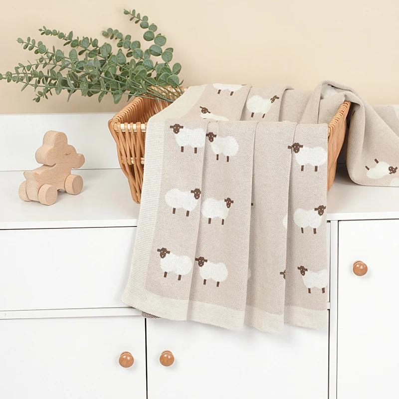 Couvertures en coton pour bébé, tricotées pour nouveau-né, garçons et filles, poussette, lange d'emm