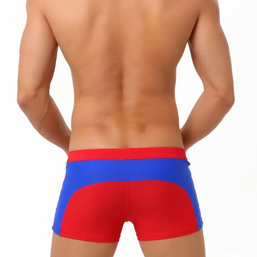 Maillot de bain Sexy pour hommes, maillot de bain à séchage rapide, avec poche zippée, Boxer, slip,