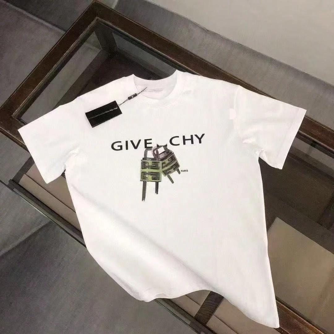 LZJSHOP2025gicechy ample été décontracté léger luxe à manches courtes haut nouveau col rond imprimé