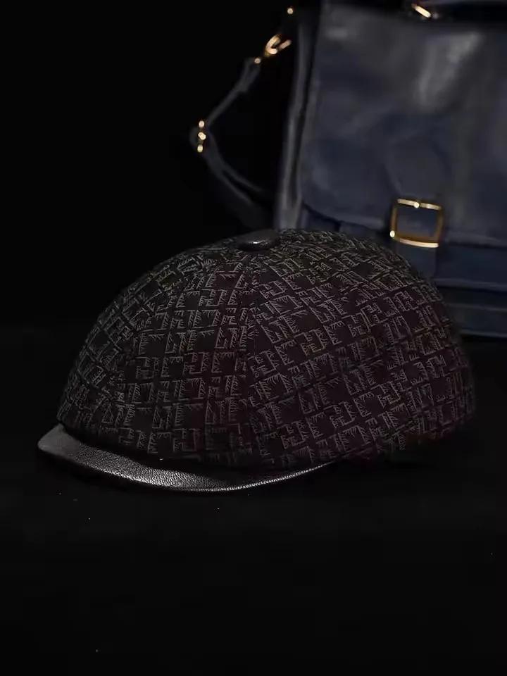 Nouveau chapeau Boina en cuir véritable daim mat béret en peau de mouton chaud hiver coton hommes re